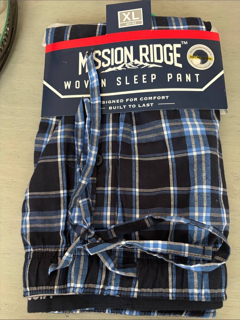 Men’s Blue Plaid Woven Sleep Pant - XL